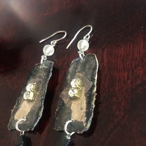 Artisan Papier-Mâché/Beaded Earrings